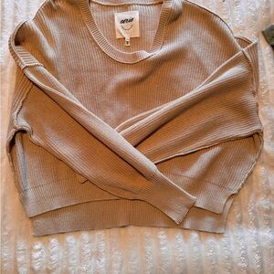 Aerie Women's Beige Crew Neck Sweater